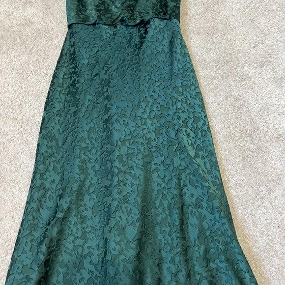 Jenny Yoo Collection Dahlia Gemma Satin Dress Size 4 Emerald Green Maxi - Picture 4 of 12